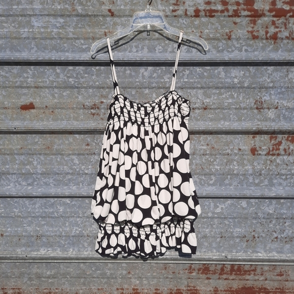 B&W Silky Babydoll Fit & Flare Sans Souci Top - Picture 1 of 14